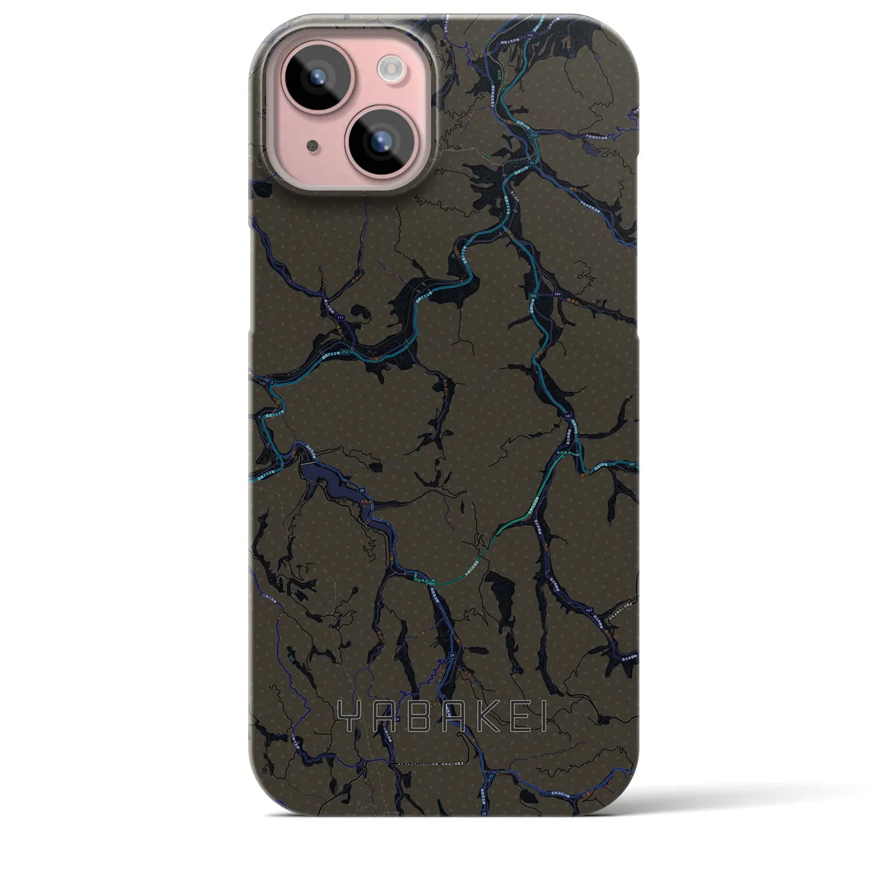【耶馬渓(大分県)】地図柄iPhoneケース(バックカバータイプ)