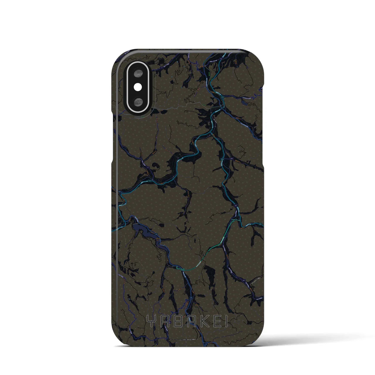 【耶馬渓(大分県)】地図柄iPhoneケース(バックカバータイプ)