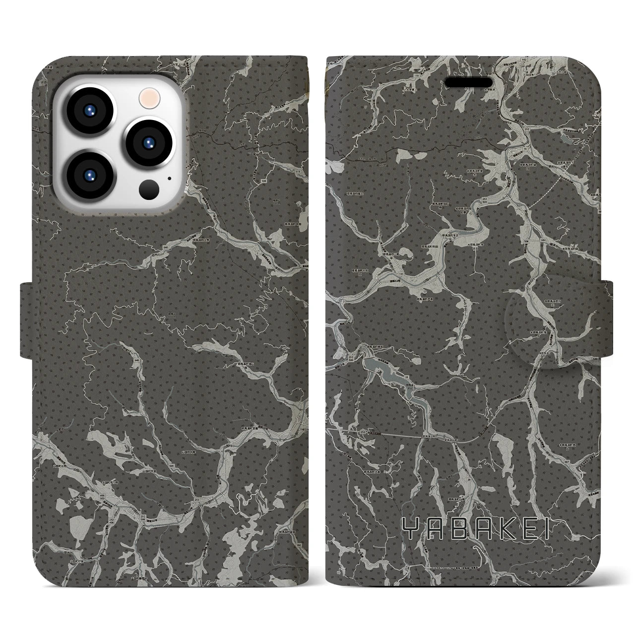 【耶馬渓(大分県)】地図柄iPhoneケース(手帳タイプ)