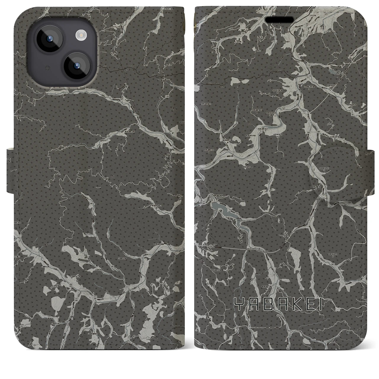 【耶馬渓(大分県)】地図柄iPhoneケース(手帳タイプ)