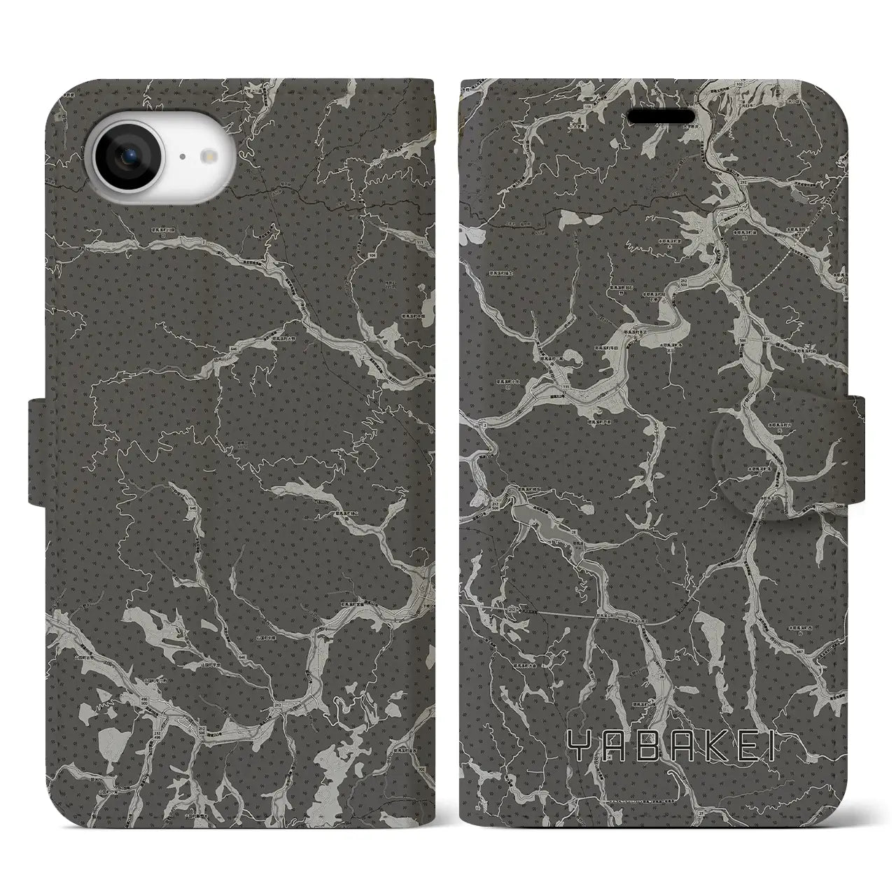 【耶馬渓(大分県)】地図柄iPhoneケース(手帳タイプ)