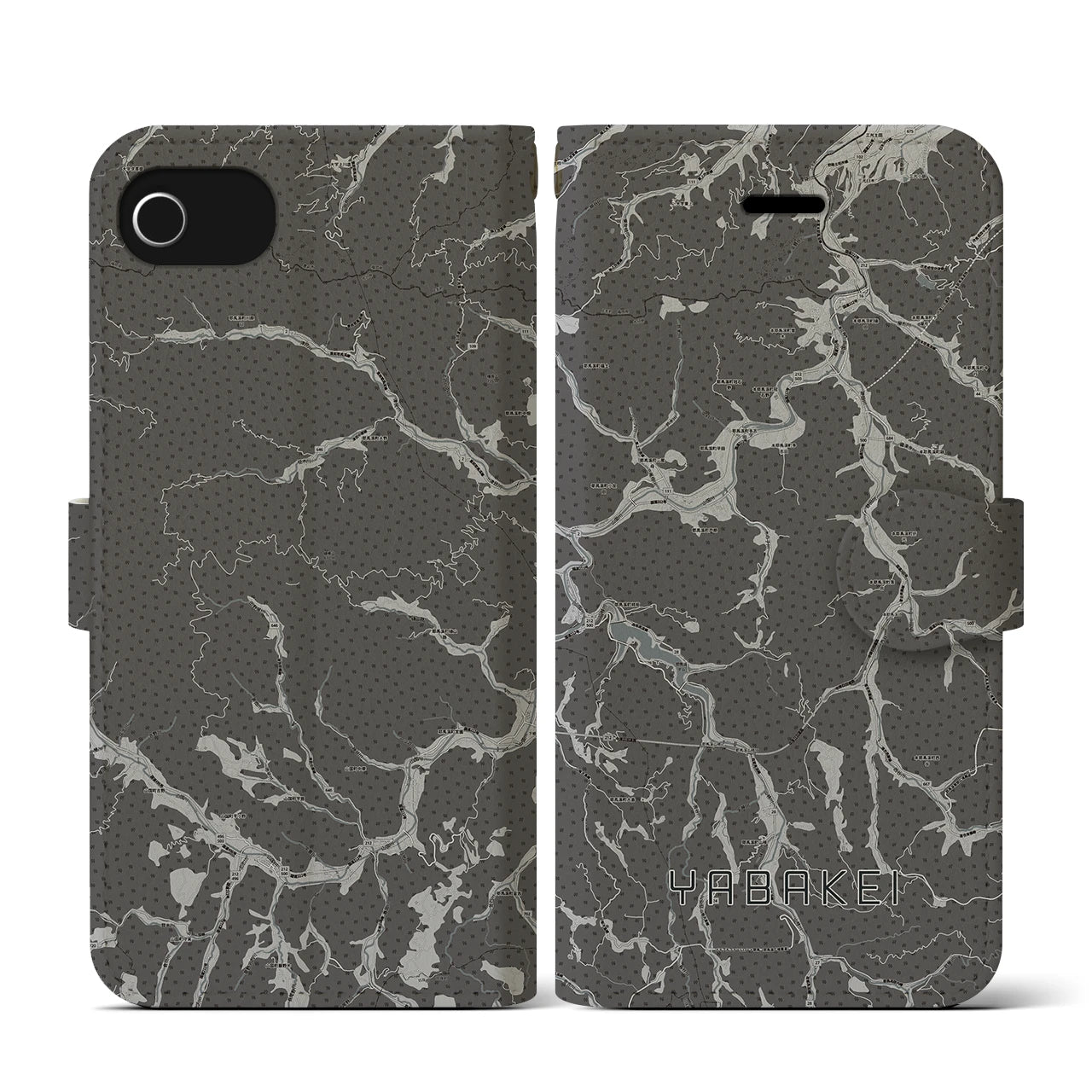 【耶馬渓(大分県)】地図柄iPhoneケース(手帳タイプ)