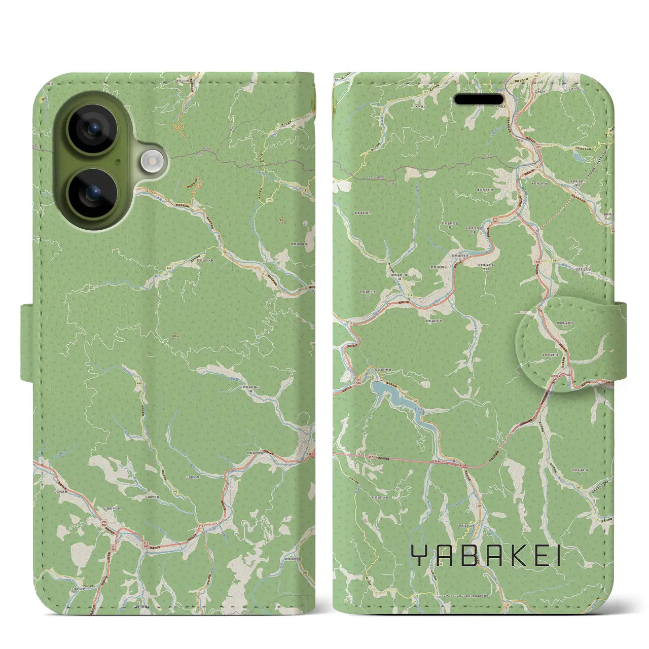 【耶馬渓(大分県)】地図柄iPhoneケース(手帳タイプ)ナチュラル・iPhone 17 Pro Max 用