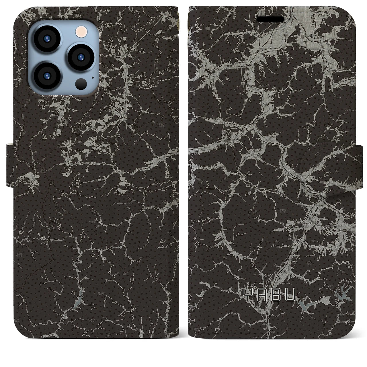 【養父(兵庫県)】地図柄iPhoneケース(手帳タイプ)