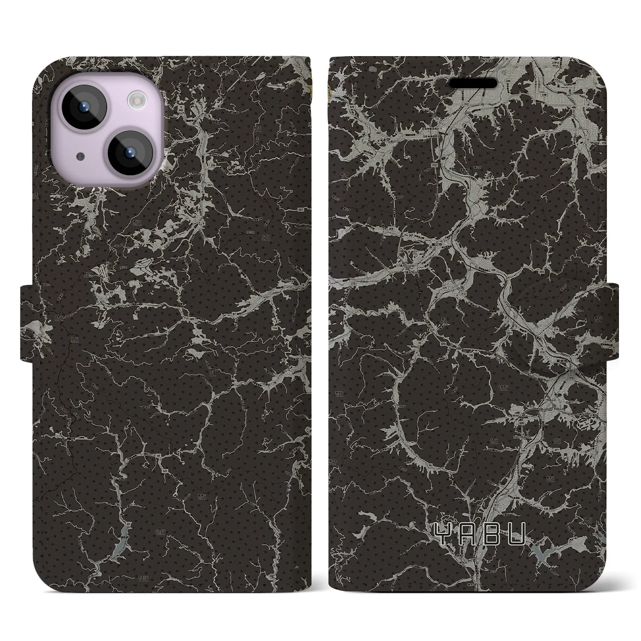 【養父(兵庫県)】地図柄iPhoneケース(手帳タイプ)