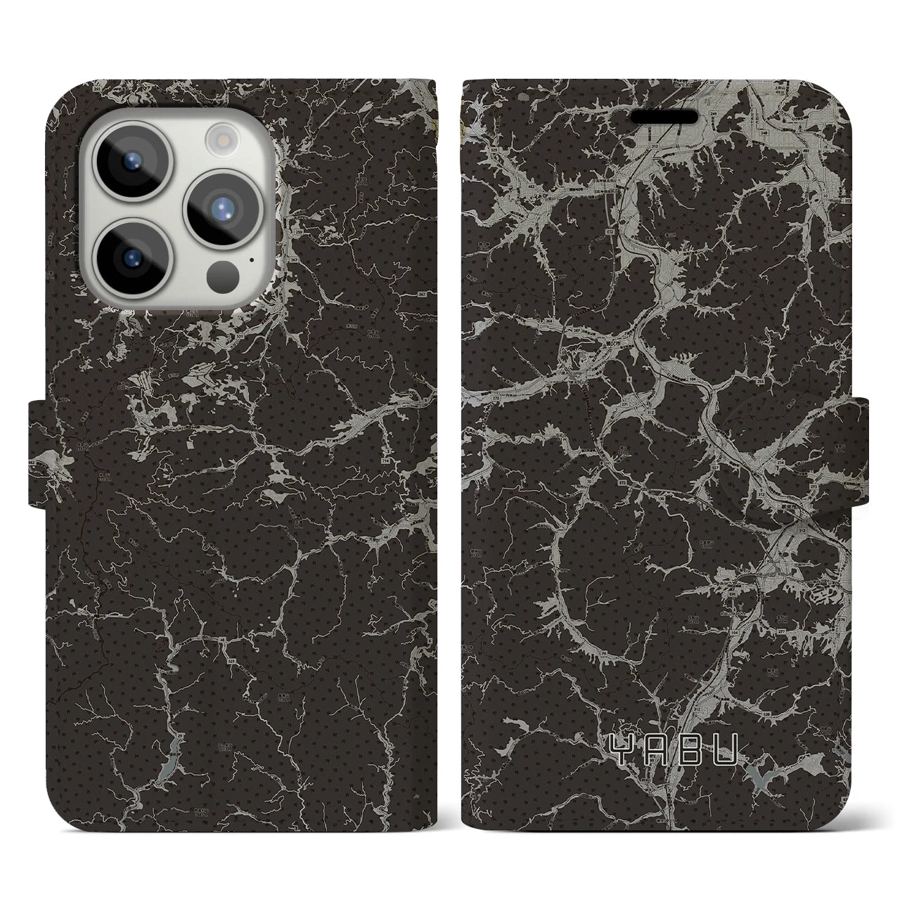 【養父(兵庫県)】地図柄iPhoneケース(手帳タイプ)