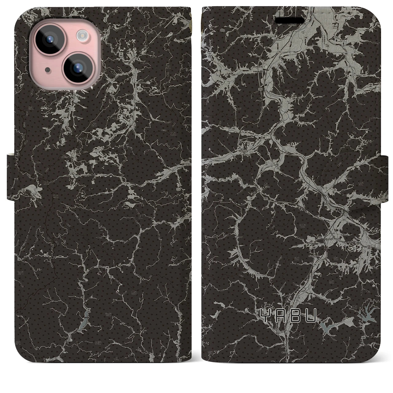 【養父(兵庫県)】地図柄iPhoneケース(手帳タイプ)