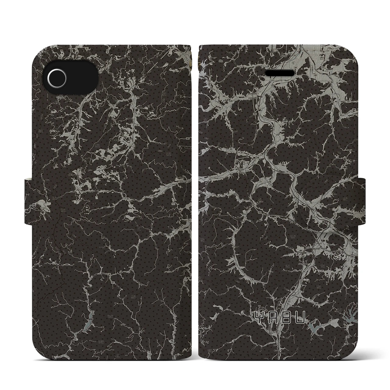 【養父(兵庫県)】地図柄iPhoneケース(手帳タイプ)