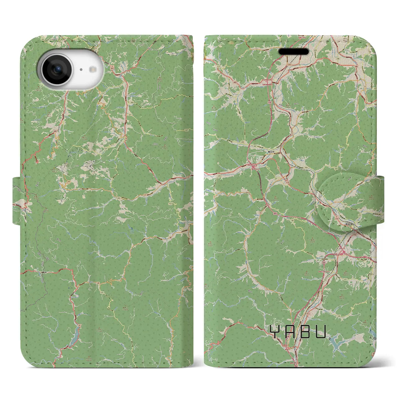 【養父(兵庫県)】地図柄iPhoneケース(手帳タイプ)