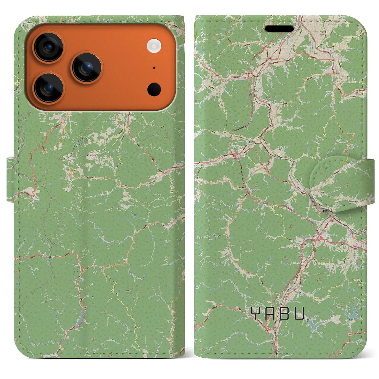 【養父(兵庫県)】地図柄iPhoneケース(手帳タイプ)