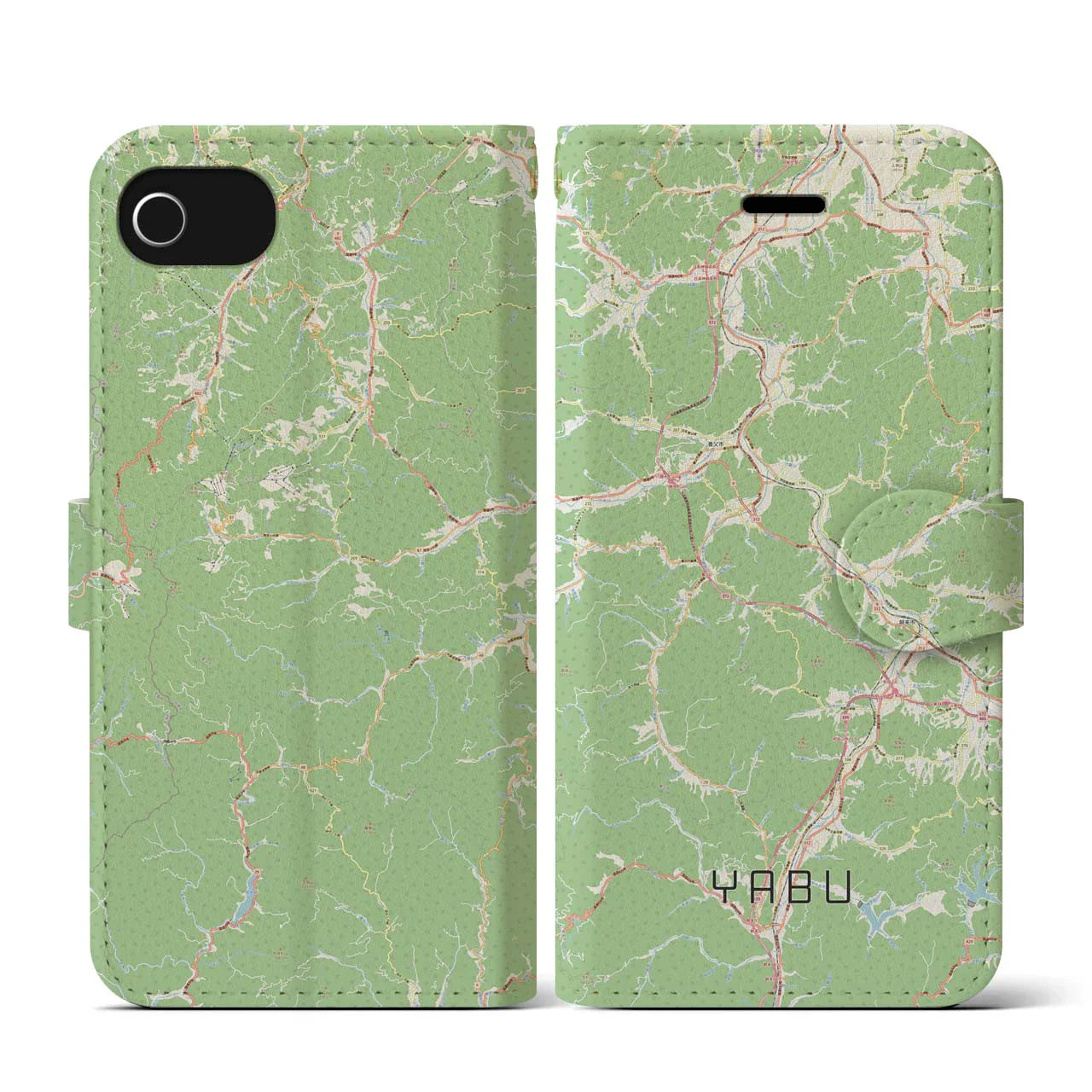【養父(兵庫県)】地図柄iPhoneケース(手帳タイプ)ナチュラル・iPhone SE(第3 / 第2世代) / 8 / 7 / 6s / 6 用