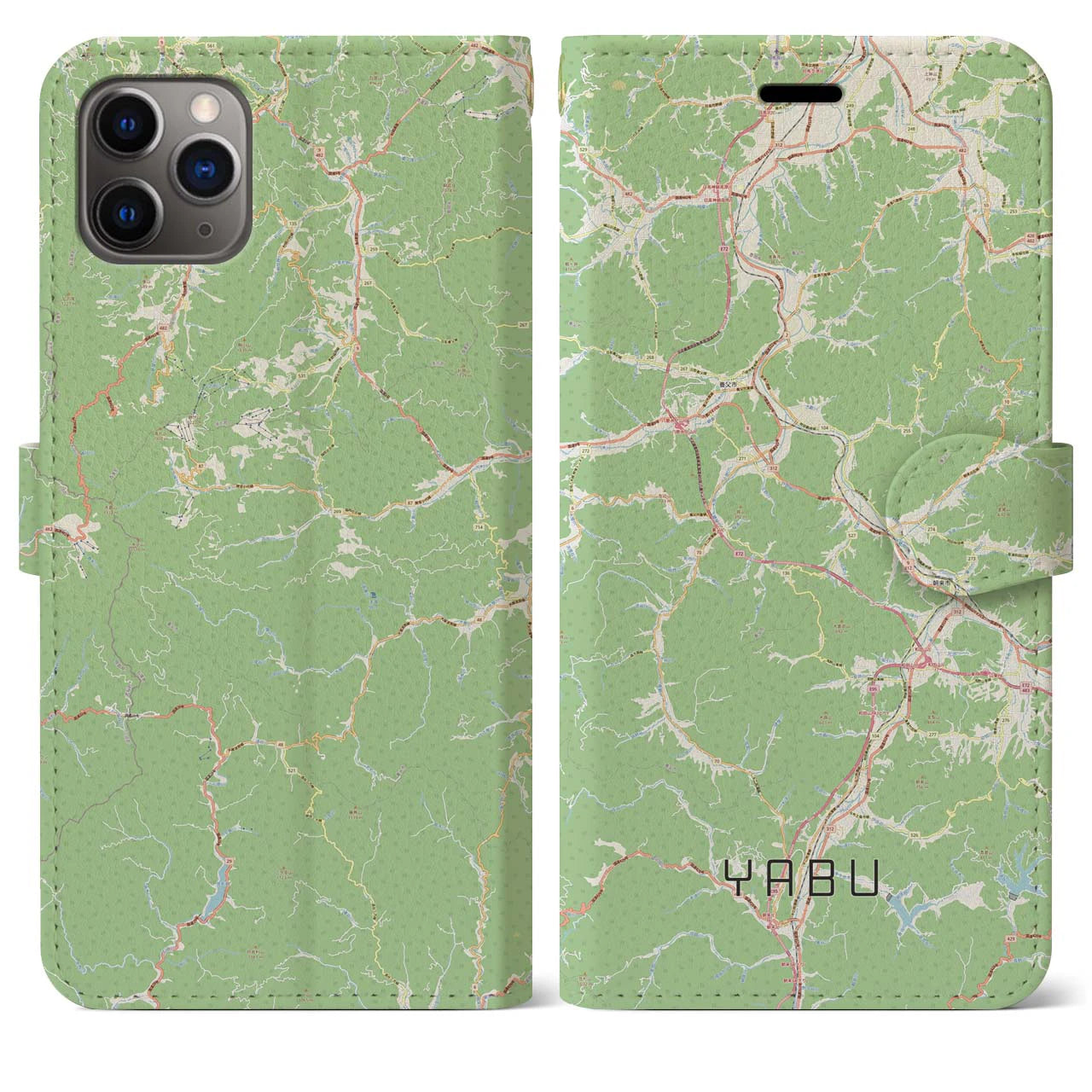 【養父(兵庫県)】地図柄iPhoneケース(手帳タイプ)