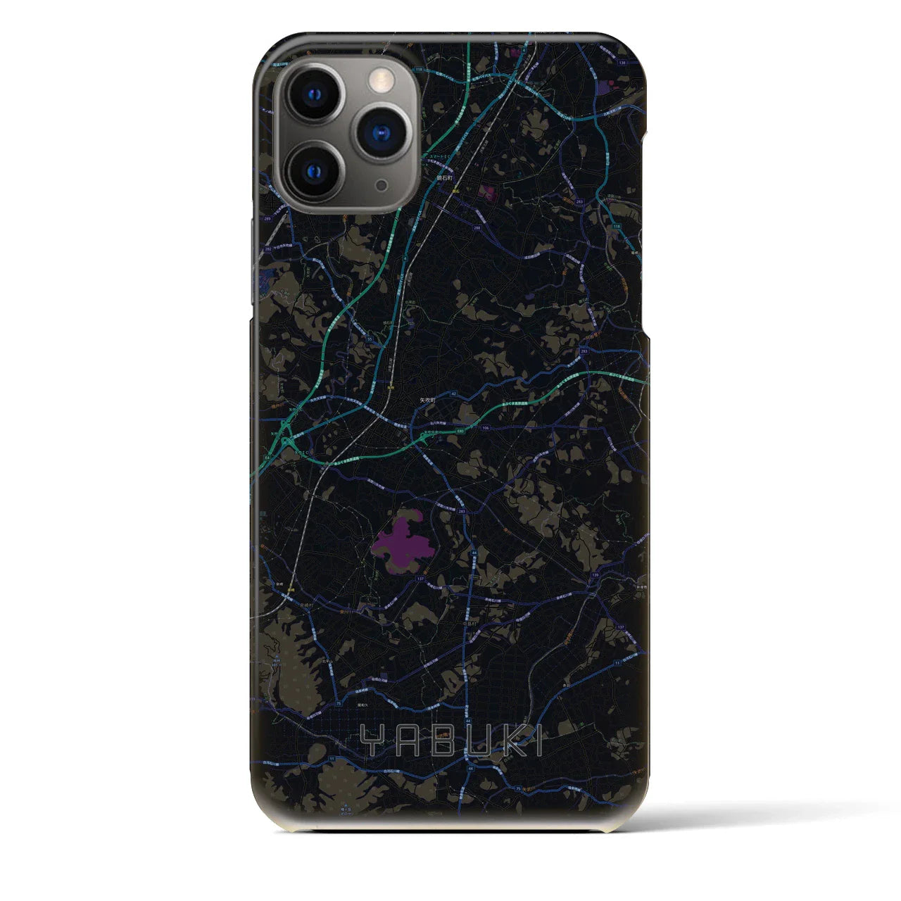 【矢吹(福島県)】地図柄iPhoneケース(バックカバータイプ)