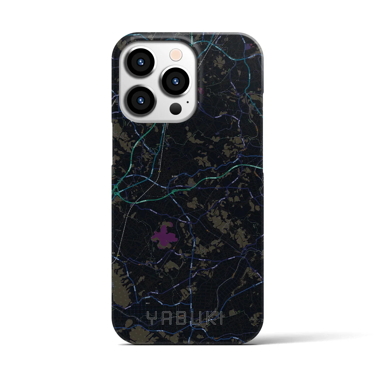 【矢吹(福島県)】地図柄iPhoneケース(バックカバータイプ)