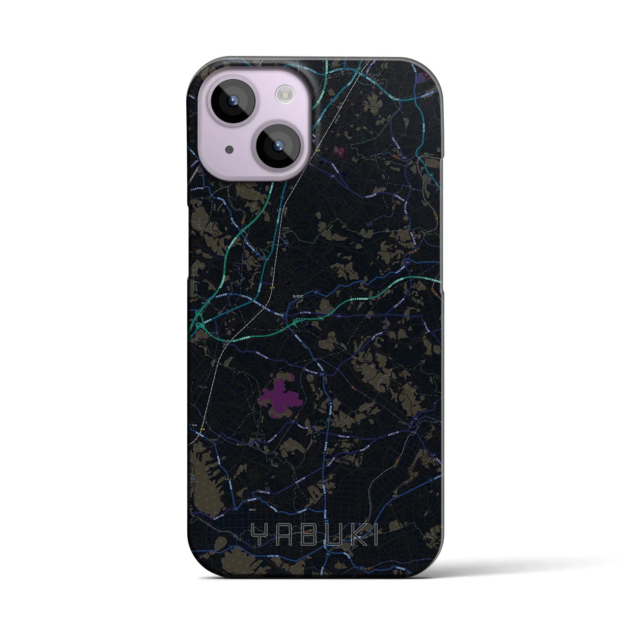 【矢吹(福島県)】地図柄iPhoneケース(バックカバータイプ)
