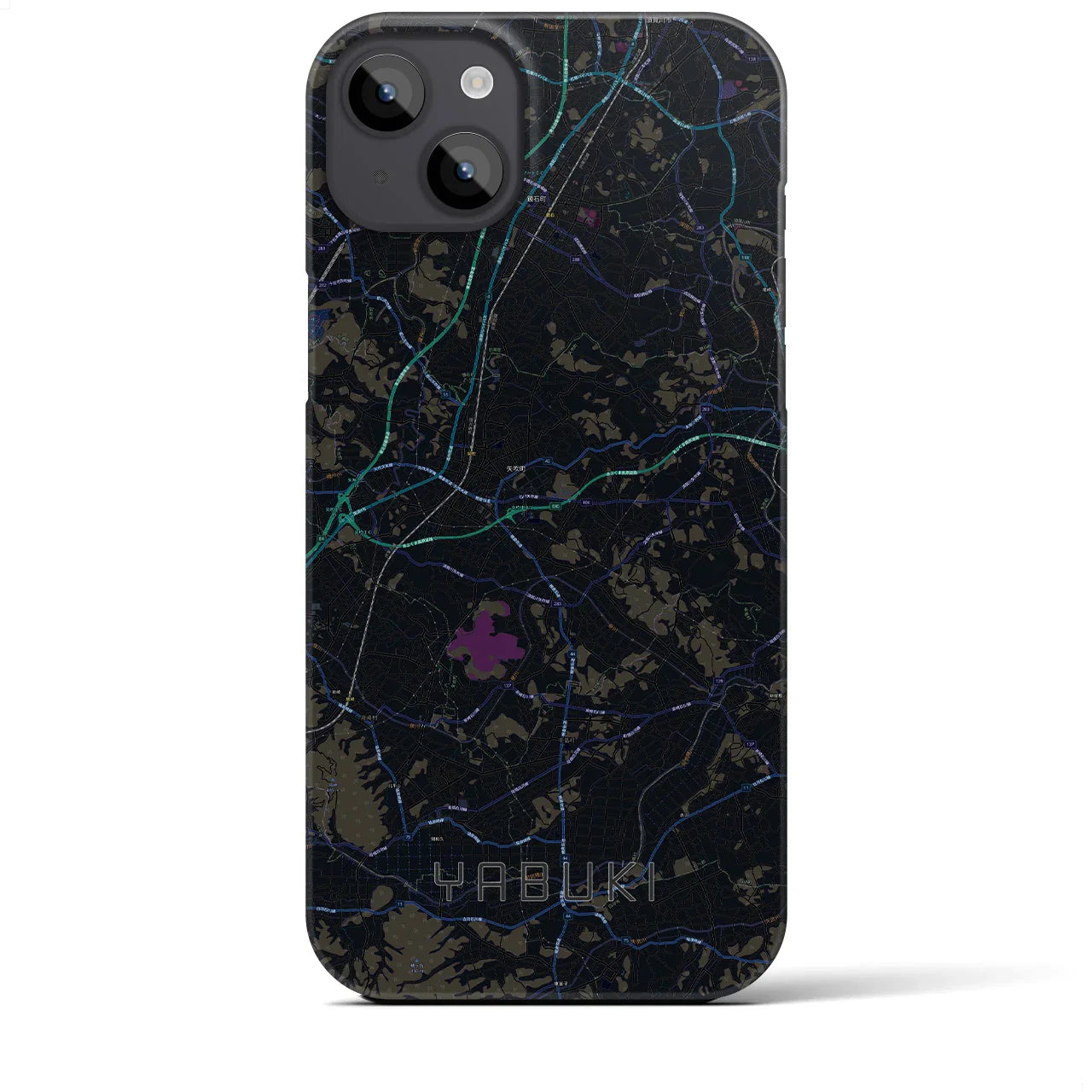 【矢吹(福島県)】地図柄iPhoneケース(バックカバータイプ)