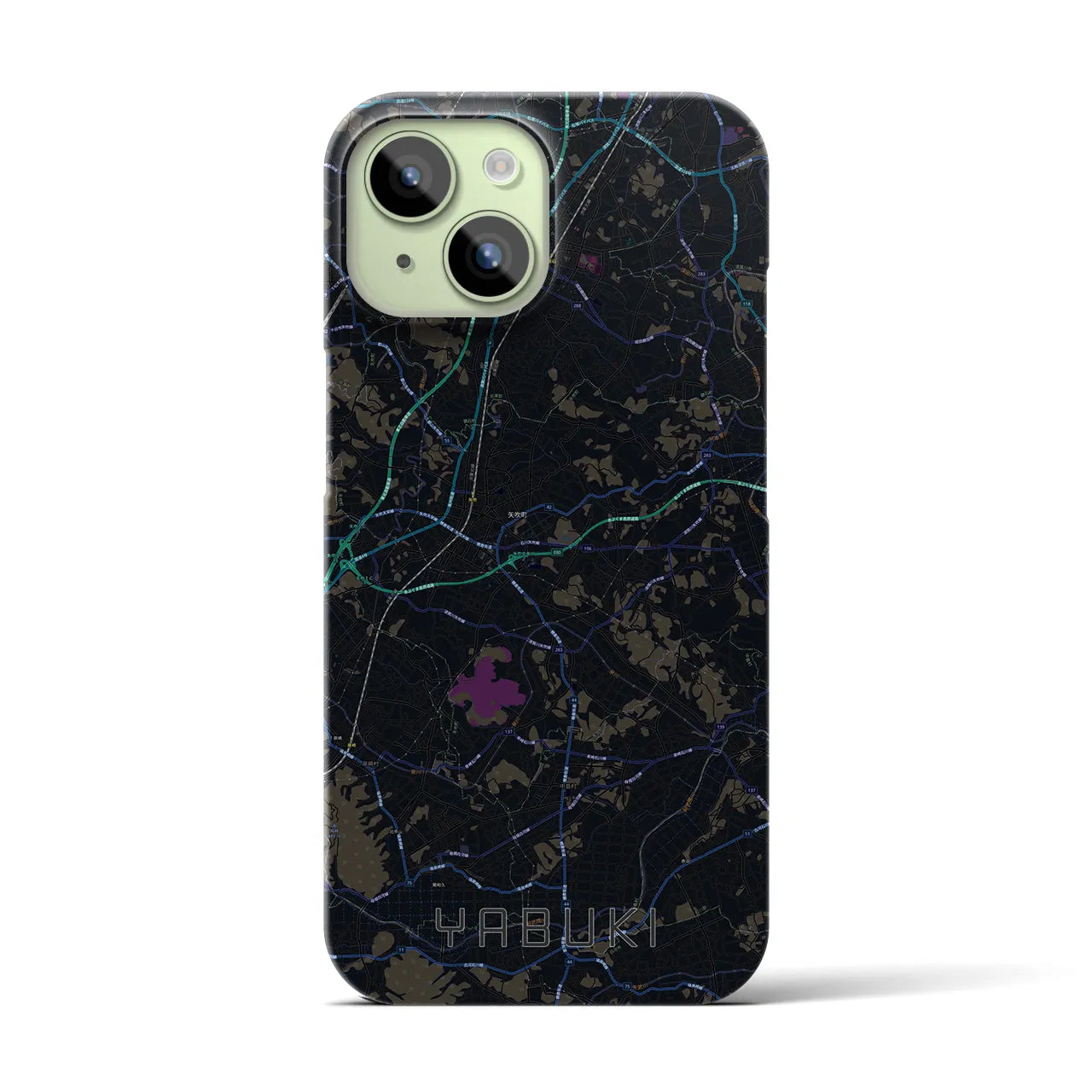 【矢吹(福島県)】地図柄iPhoneケース(バックカバータイプ)