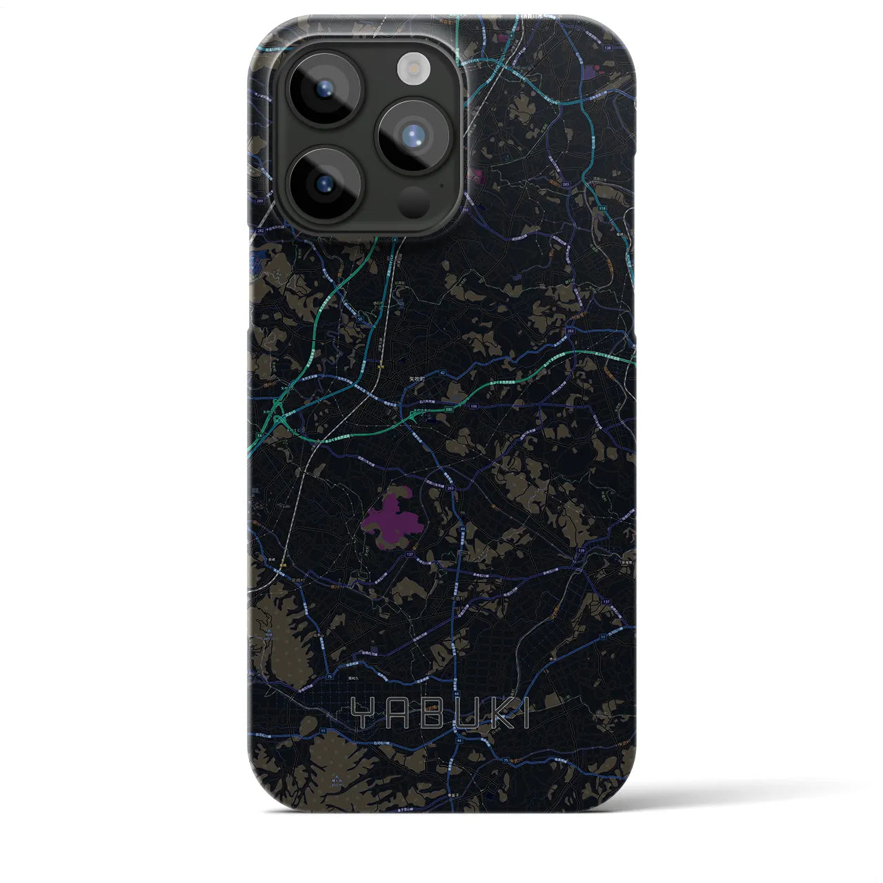 【矢吹(福島県)】地図柄iPhoneケース(バックカバータイプ)