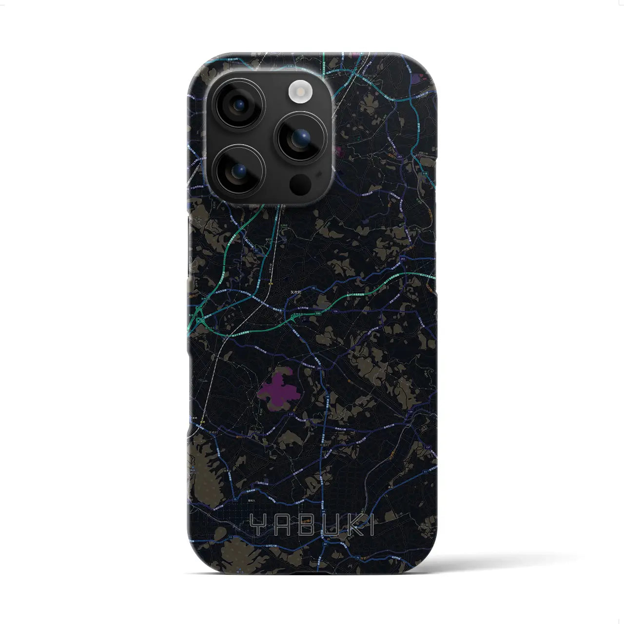 【矢吹(福島県)】地図柄iPhoneケース(バックカバータイプ)