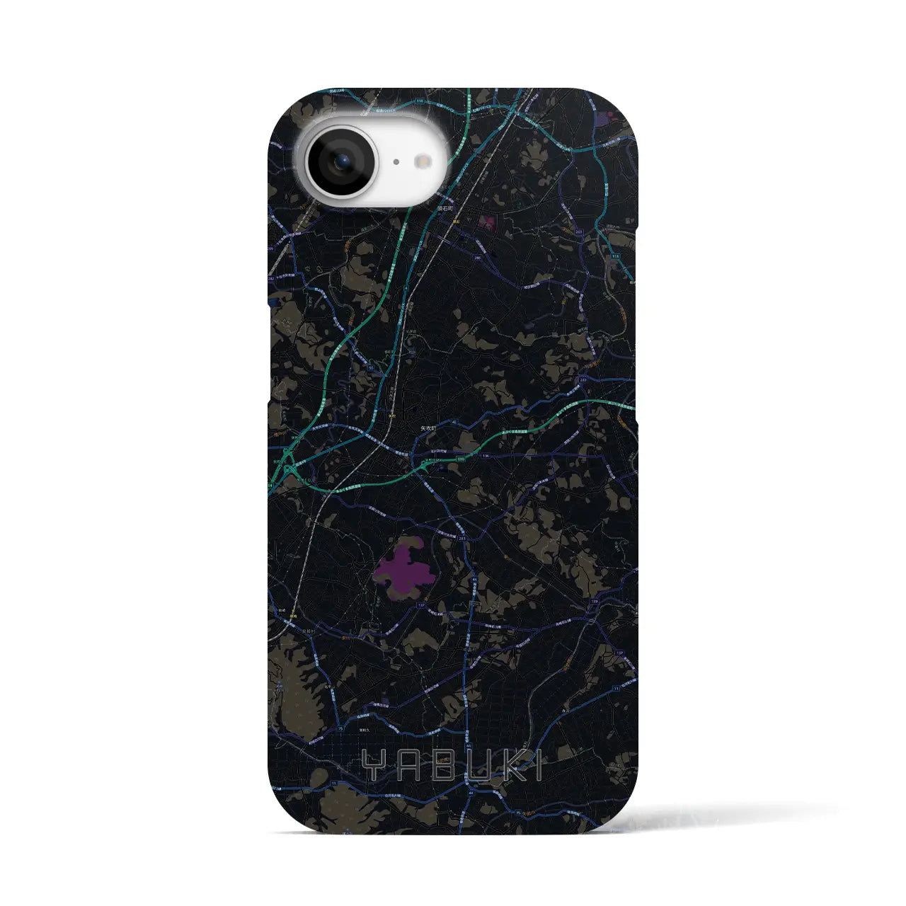 【矢吹(福島県)】地図柄iPhoneケース(バックカバータイプ)