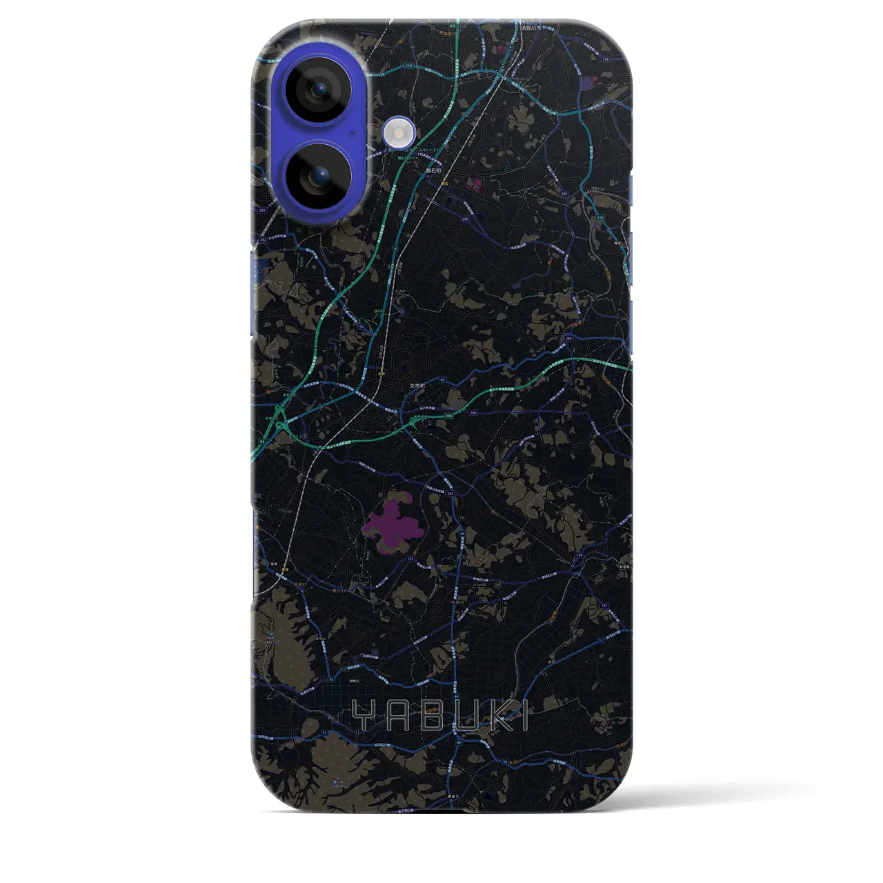 【矢吹(福島県)】地図柄iPhoneケース(バックカバータイプ)