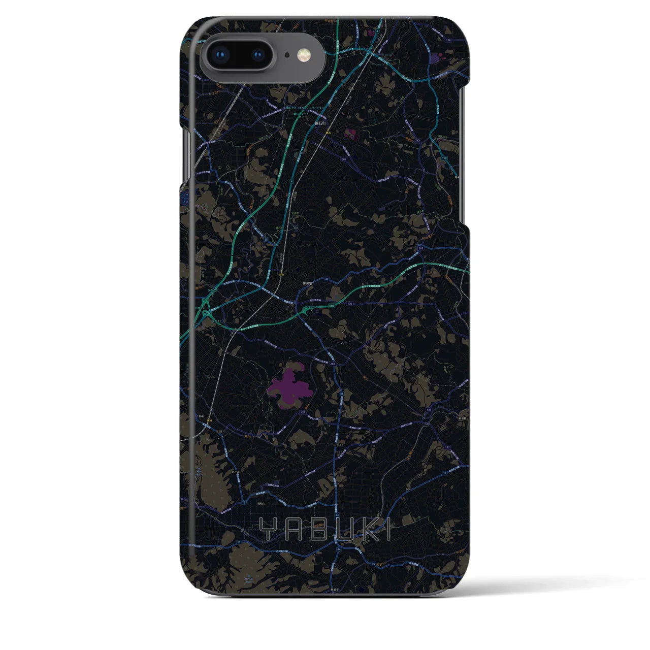 【矢吹(福島県)】地図柄iPhoneケース(バックカバータイプ)