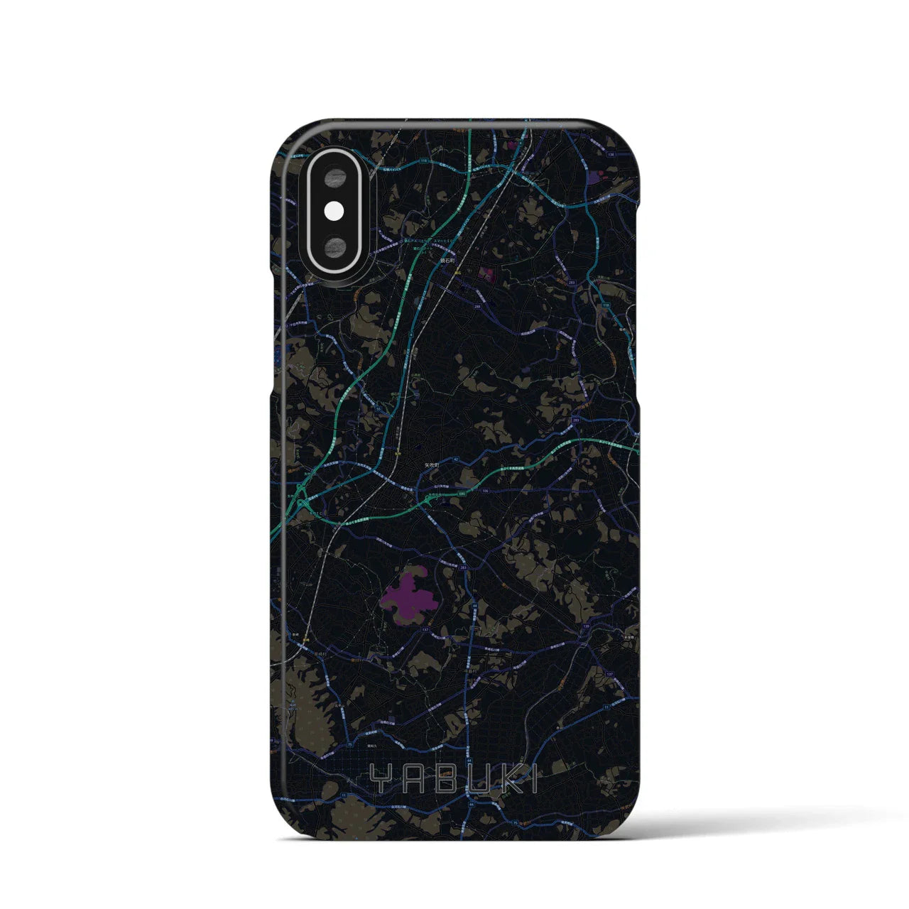 【矢吹(福島県)】地図柄iPhoneケース(バックカバータイプ)