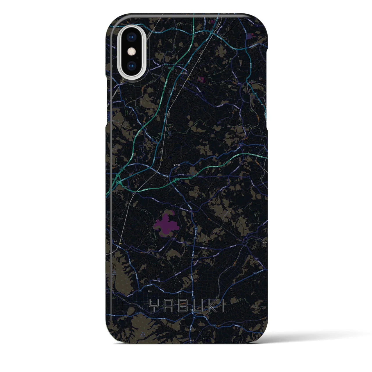 【矢吹(福島県)】地図柄iPhoneケース(バックカバータイプ)