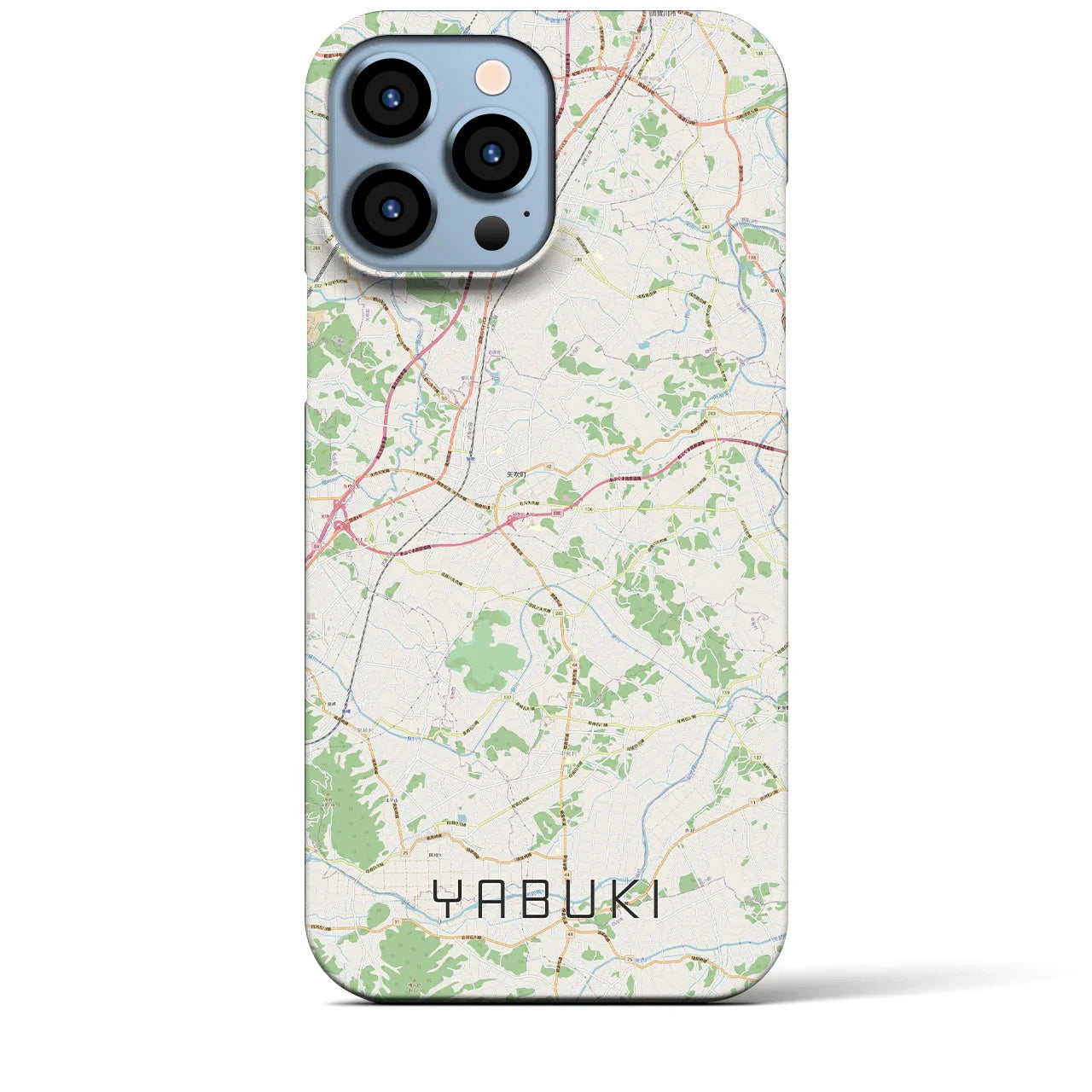 【矢吹(福島県)】地図柄iPhoneケース(バックカバータイプ)