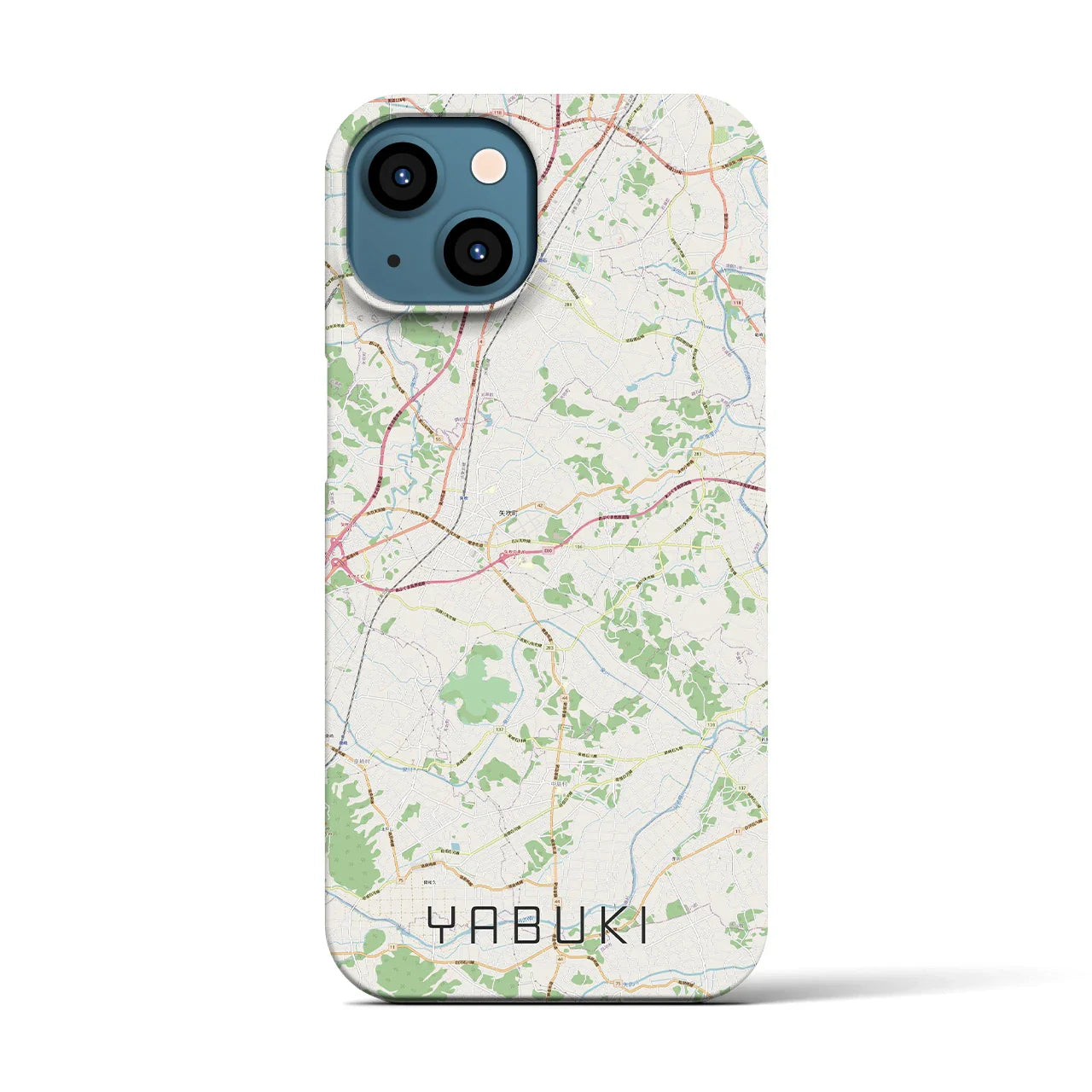 【矢吹(福島県)】地図柄iPhoneケース(バックカバータイプ)