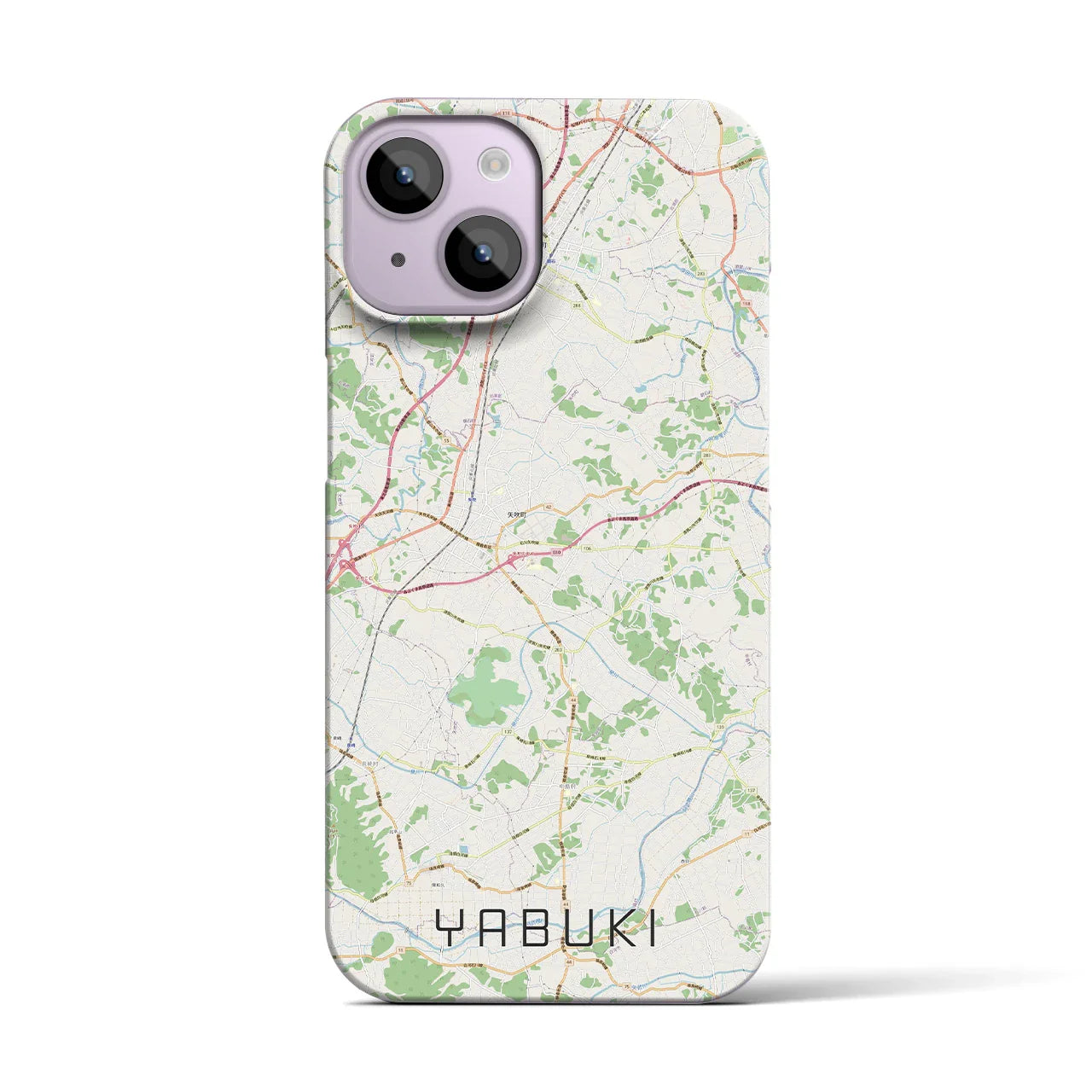 【矢吹(福島県)】地図柄iPhoneケース(バックカバータイプ)