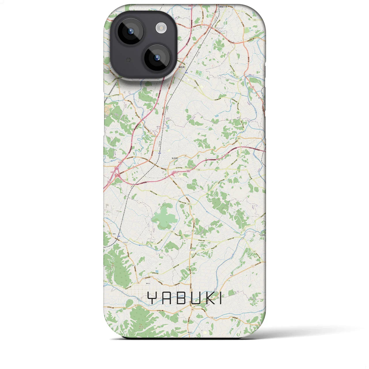 【矢吹(福島県)】地図柄iPhoneケース(バックカバータイプ)