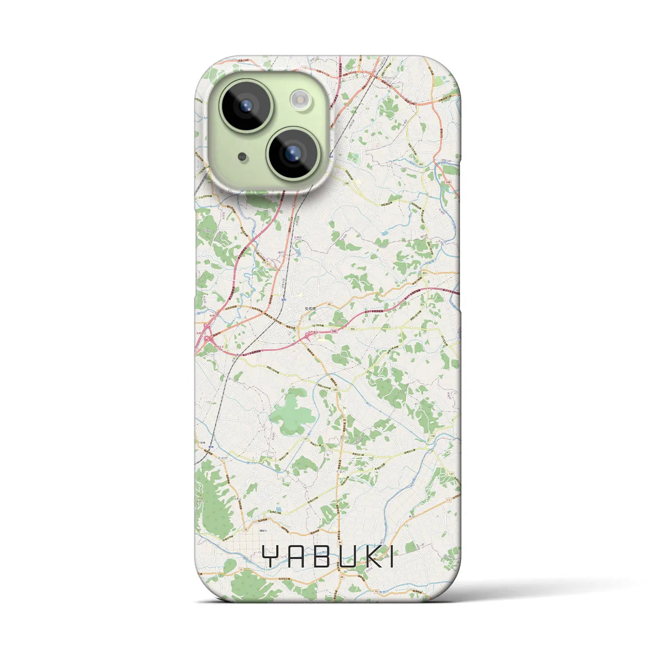 【矢吹(福島県)】地図柄iPhoneケース(バックカバータイプ)