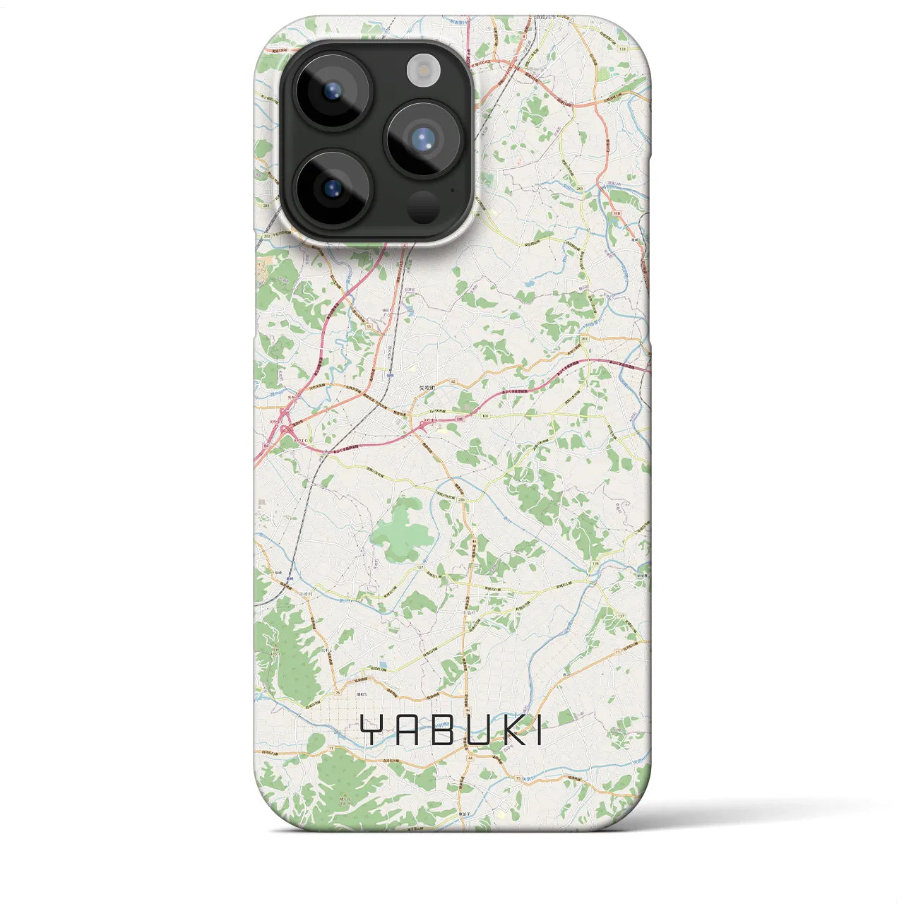 【矢吹(福島県)】地図柄iPhoneケース(バックカバータイプ)