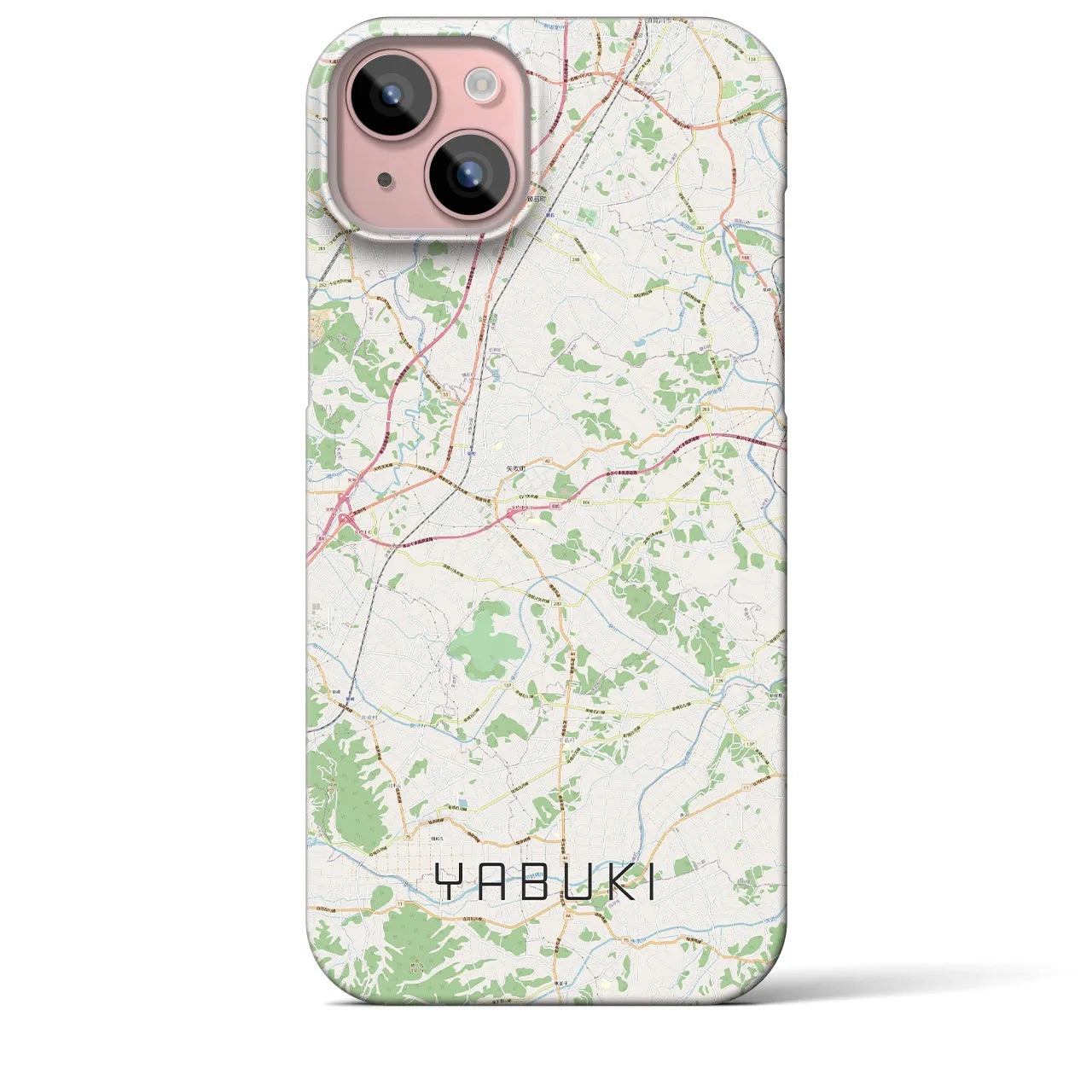 【矢吹(福島県)】地図柄iPhoneケース(バックカバータイプ)