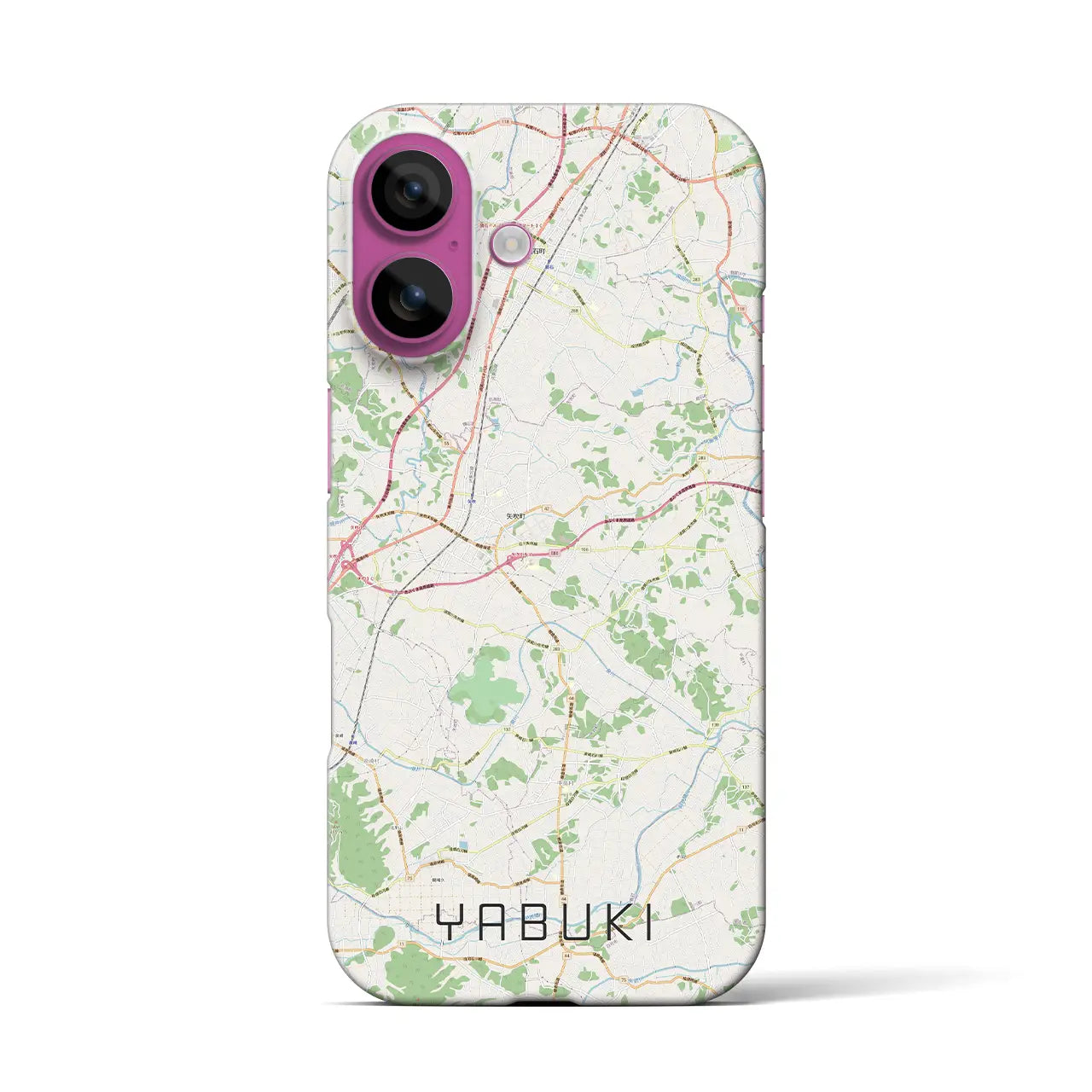 【矢吹(福島県)】地図柄iPhoneケース(バックカバータイプ)
