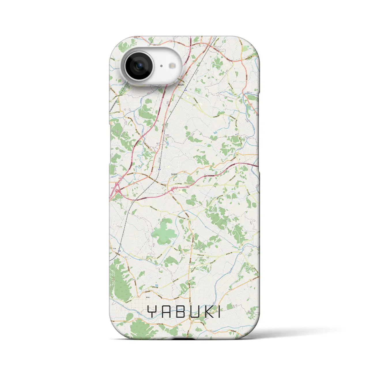 【矢吹(福島県)】地図柄iPhoneケース(バックカバータイプ)