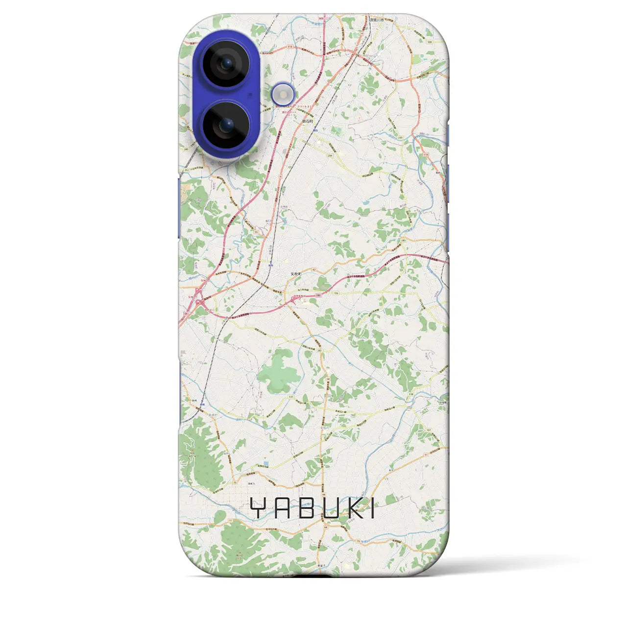 【矢吹(福島県)】地図柄iPhoneケース(バックカバータイプ)ナチュラル・iPhone 16 Pro Max 用