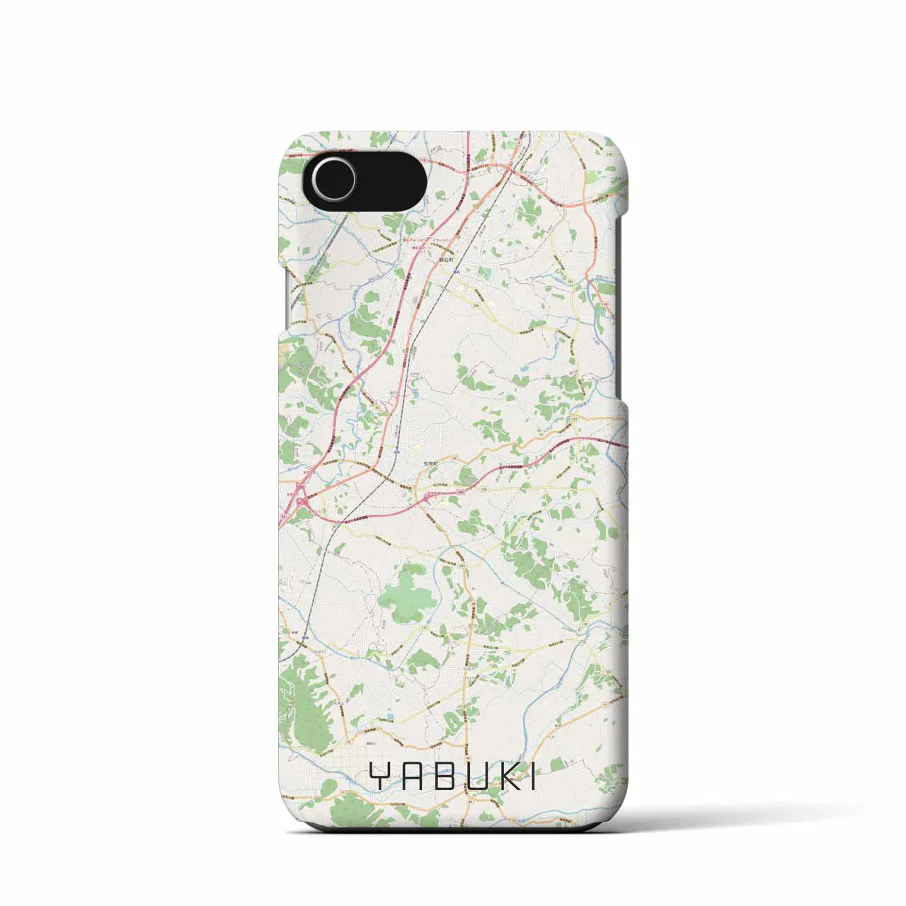 【矢吹(福島県)】地図柄iPhoneケース(バックカバータイプ)
