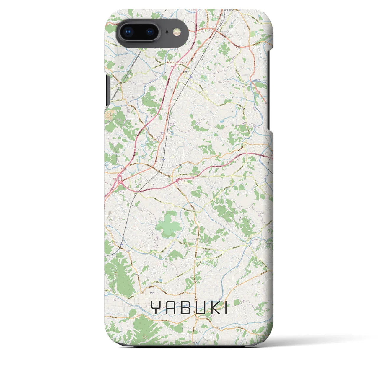 【矢吹(福島県)】地図柄iPhoneケース(バックカバータイプ)