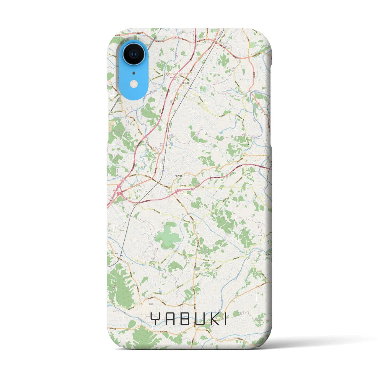 【矢吹(福島県)】地図柄iPhoneケース(バックカバータイプ)