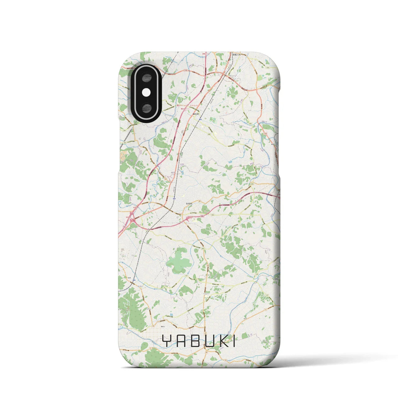 【矢吹(福島県)】地図柄iPhoneケース(バックカバータイプ)