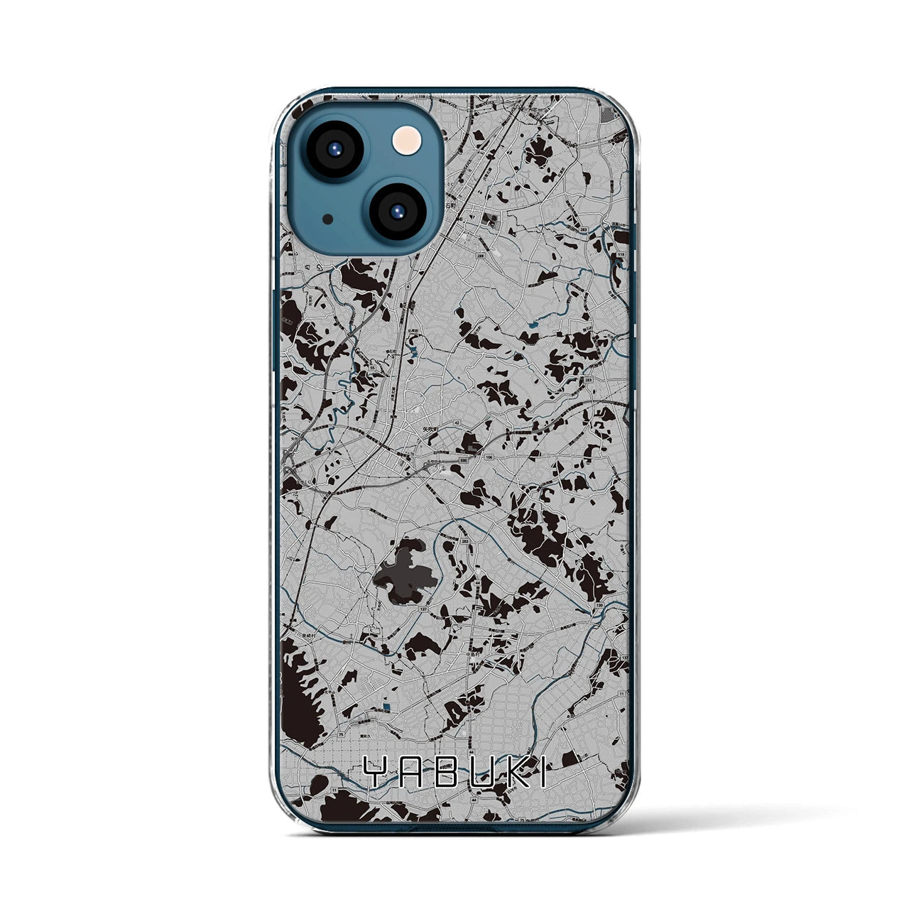 【矢吹(福島県)】地図柄iPhoneケース(クリアタイプ)