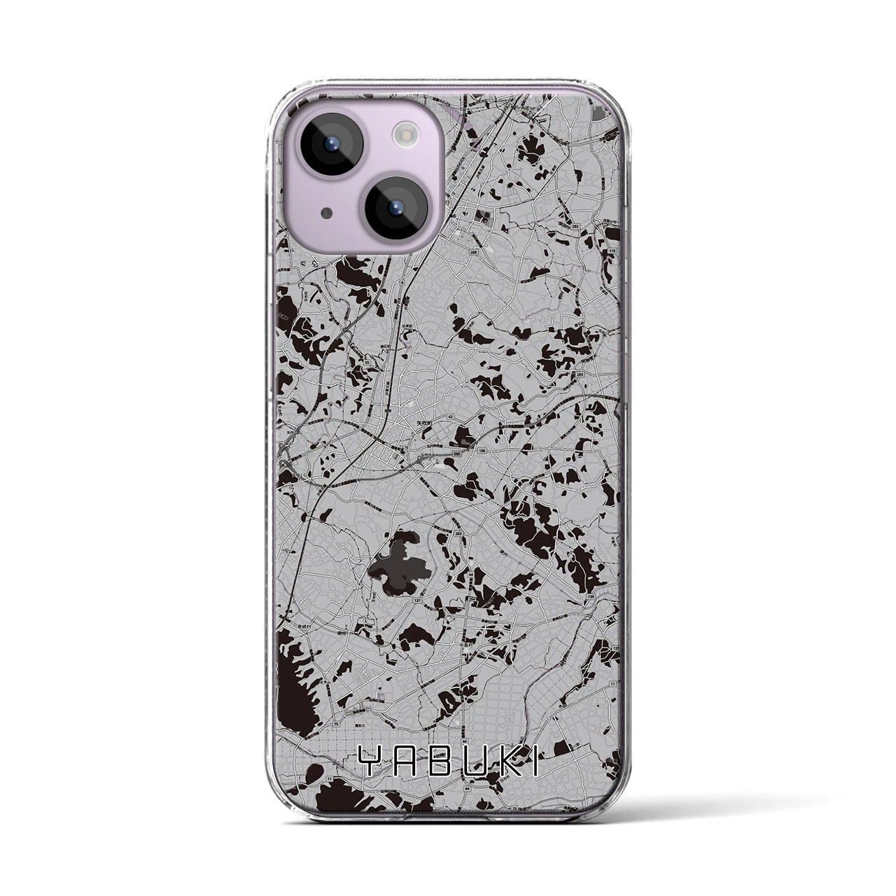 【矢吹(福島県)】地図柄iPhoneケース(クリアタイプ)