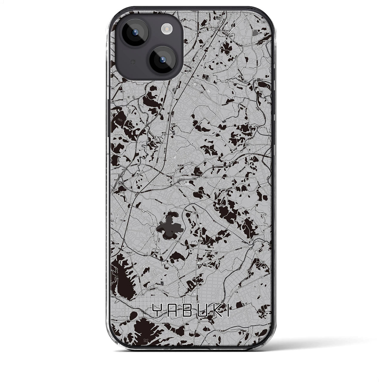 【矢吹(福島県)】地図柄iPhoneケース(クリアタイプ)