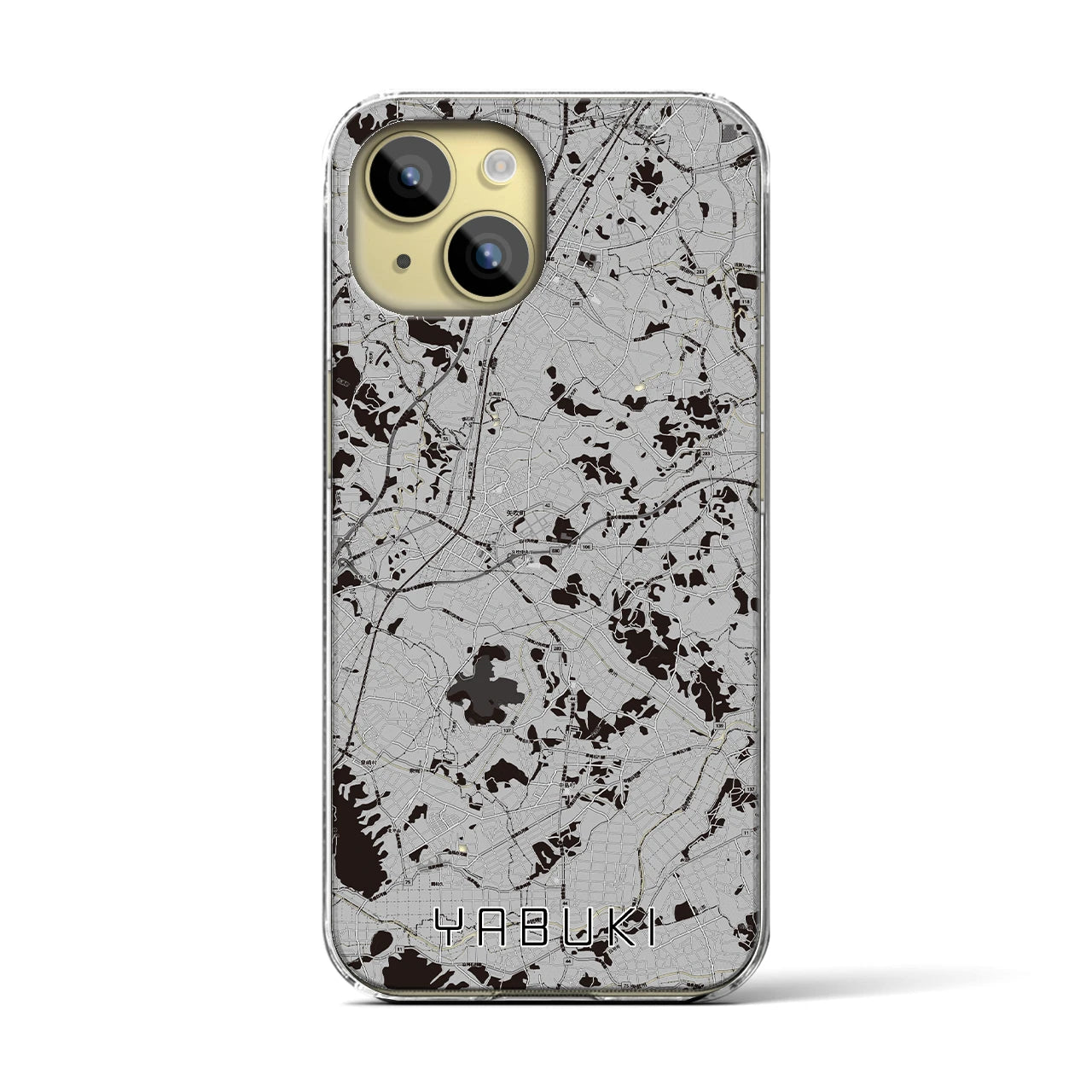 【矢吹(福島県)】地図柄iPhoneケース(クリアタイプ)