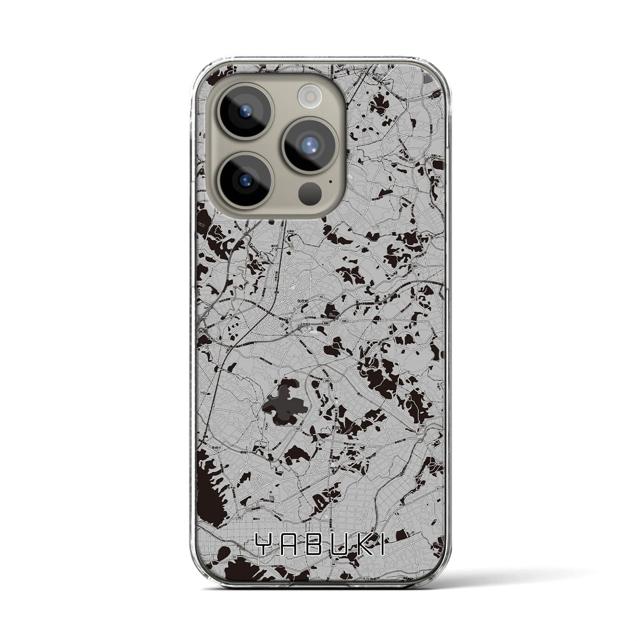 【矢吹(福島県)】地図柄iPhoneケース(クリアタイプ)