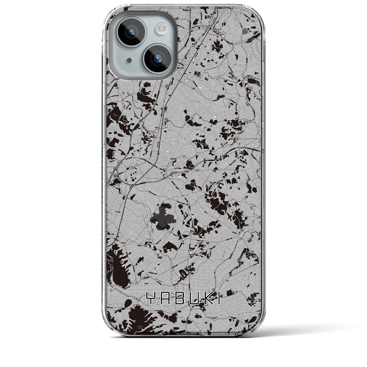 【矢吹(福島県)】地図柄iPhoneケース(クリアタイプ)