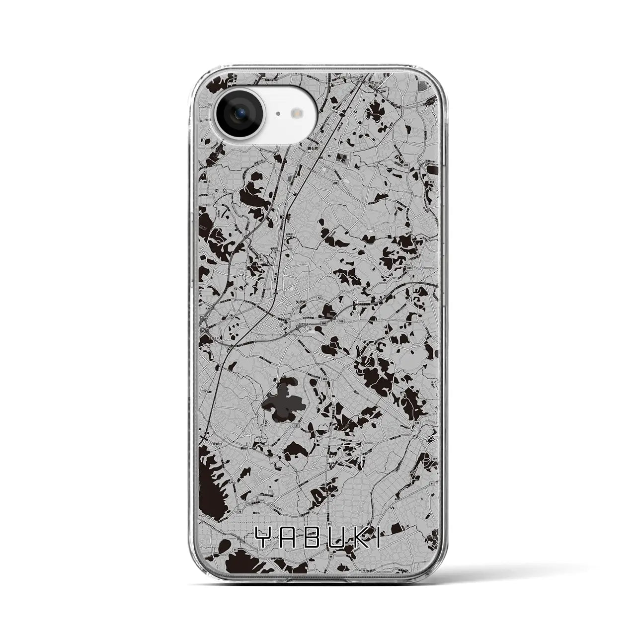 【矢吹(福島県)】地図柄iPhoneケース(クリアタイプ)