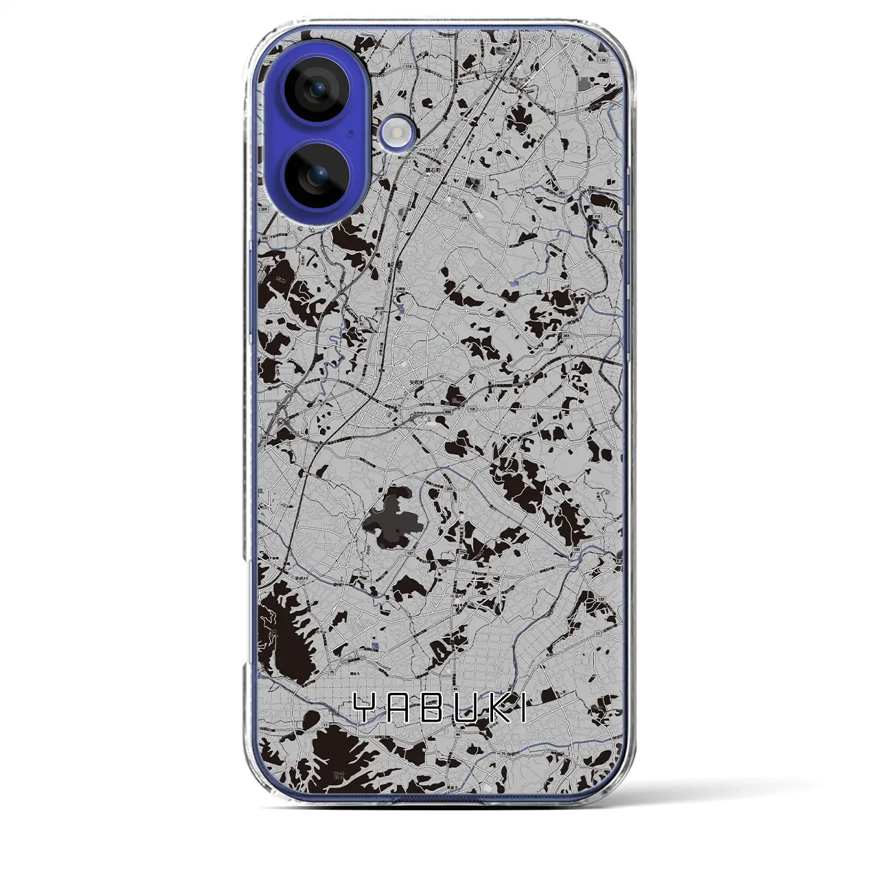 【矢吹(福島県)】地図柄iPhoneケース(クリアタイプ)